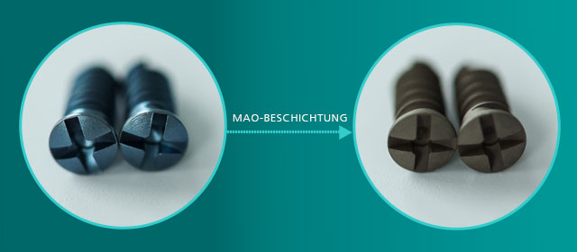 Titanschrauben mit MAO-Beschichtung